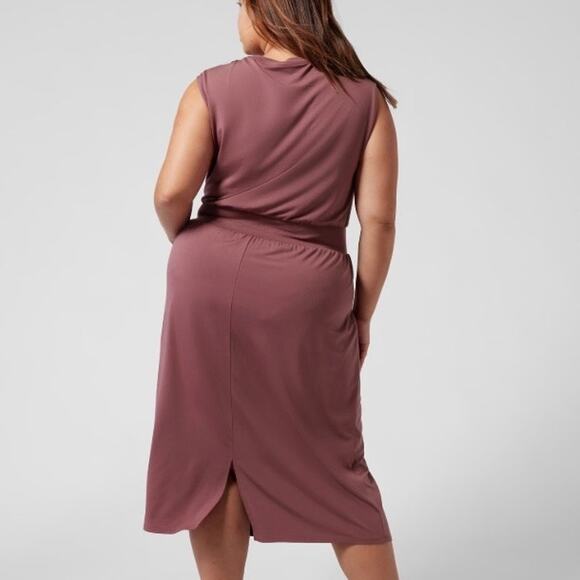 ATHLETA Santorini Cinch Midi Dress Tawny Rose 1X - Picture 2 of 11